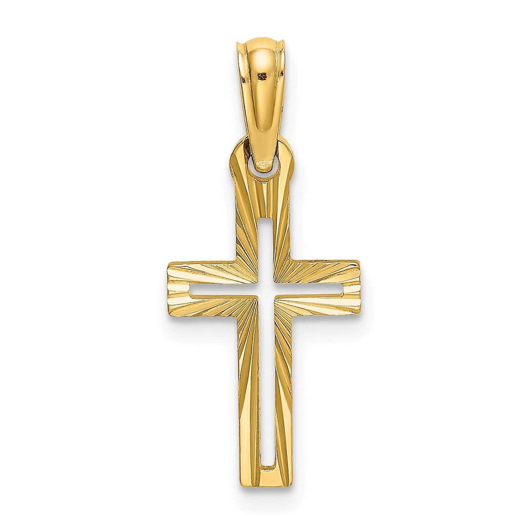 Lovely Rita's 14K Yellow Gold Classic Cut-out D.C Latin Cross Pendant