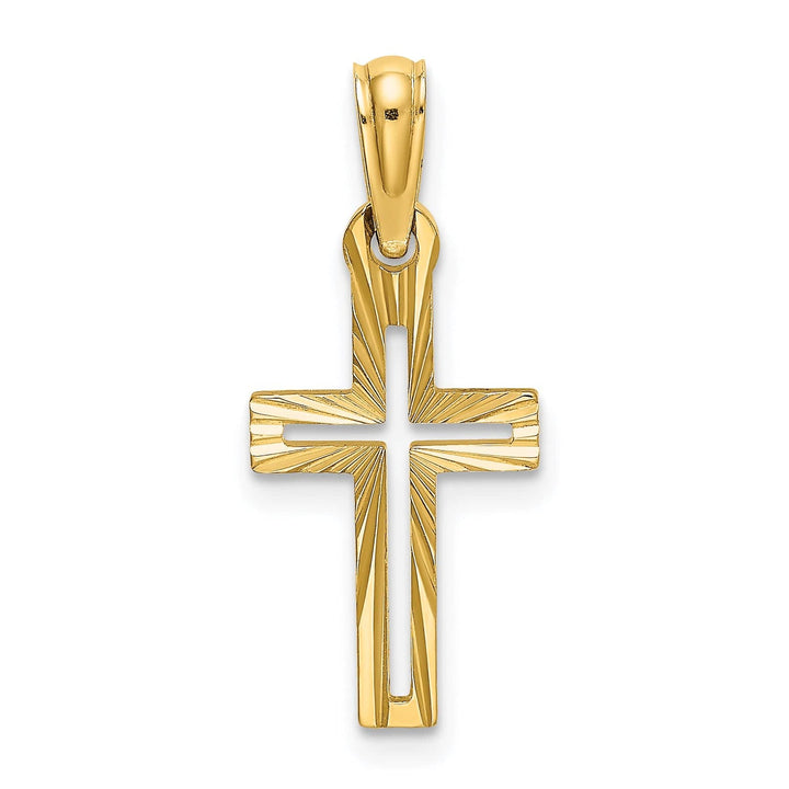 Lovely Rita's 14K Yellow Gold Classic Cut-out D.C Latin Cross Pendant
