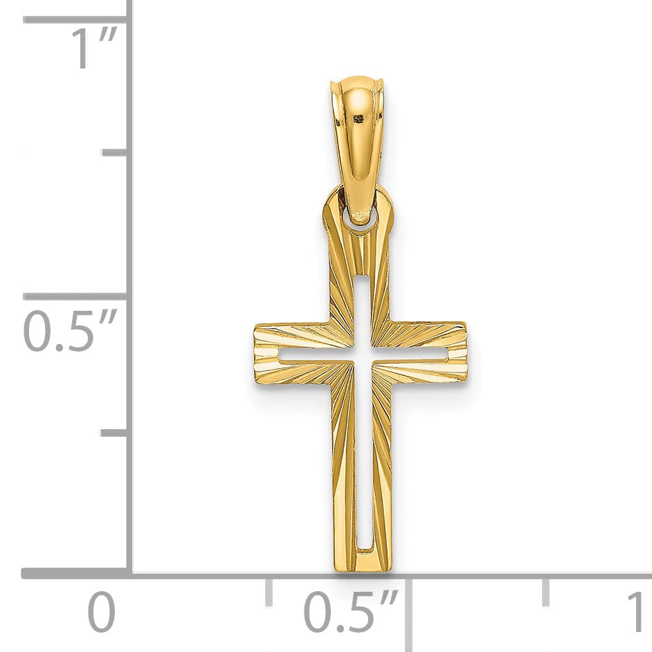 Lovely Rita's 14K Yellow Gold Classic Cut-out D.C Latin Cross Pendant