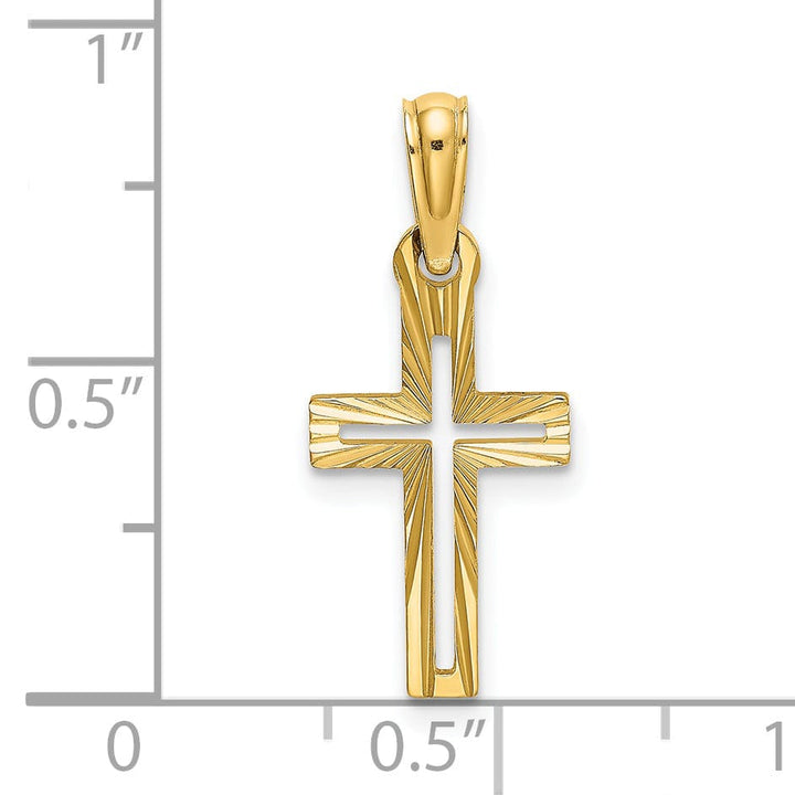 Lovely Rita's 14K Yellow Gold Classic Cut-out D.C Latin Cross Pendant