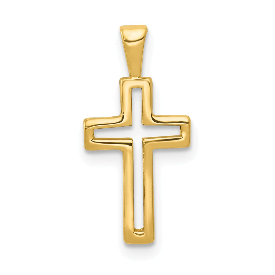Lovely Rita's 14K Yellow Gold Classic Cut-out Design Latin Cross Pendant