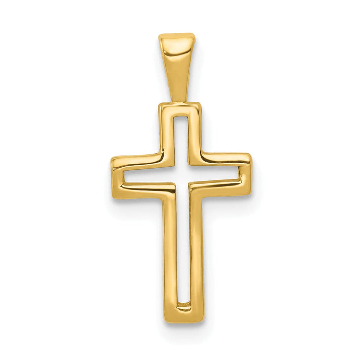 Lovely Rita's 14K Yellow Gold Classic Cut-out Design Latin Cross Pendant