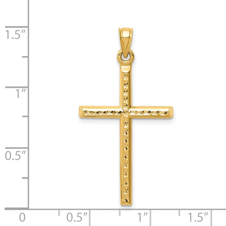 Lovely Rita's 14K Yellow Gold Classic D.C Polished Latin Cross Pendant