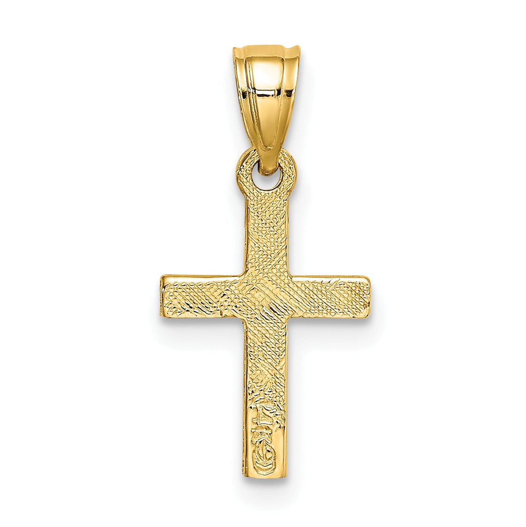 Lovely Rita's 14K Yellow Gold Classic Diamond Shape Center Mini Latin Cross