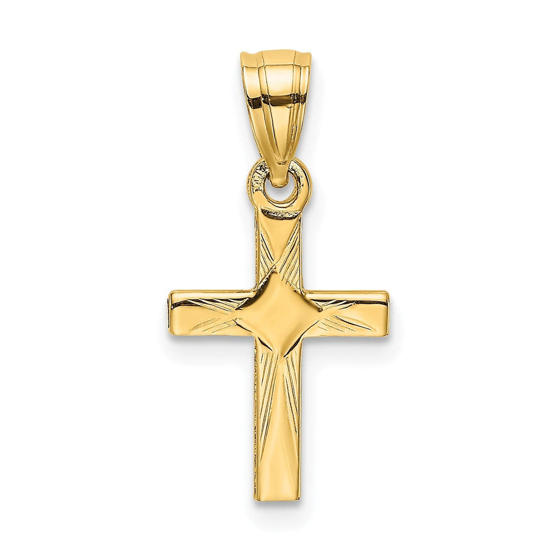 Lovely Rita's 14K Yellow Gold Classic Diamond Shape Center Mini Latin Cross