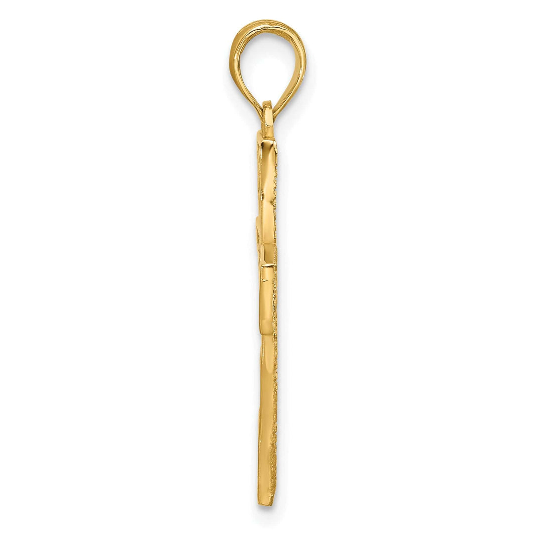 Lovely Rita's 14K Yellow Gold Classic Fancy Hearts Latin Cross Pendant