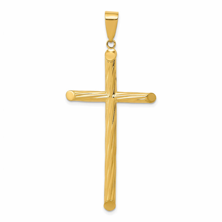 Lovely Rita's 14K Yellow Gold Classic Fancy Textured Latin Cross Pendant
