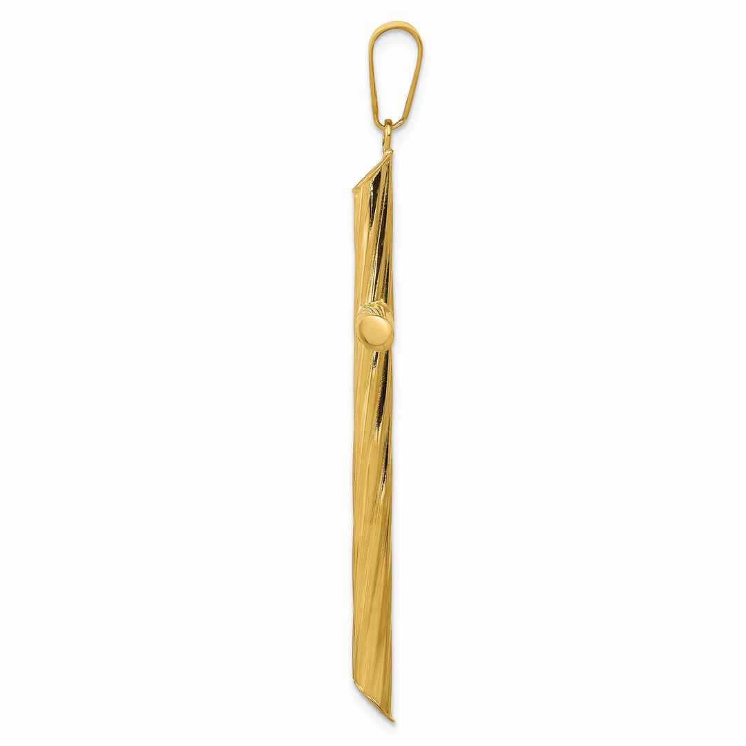 Lovely Rita's 14K Yellow Gold Classic Fancy Textured Latin Cross Pendant
