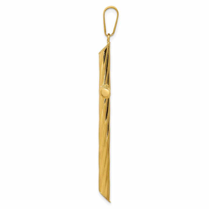Lovely Rita's 14K Yellow Gold Classic Fancy Textured Latin Cross Pendant