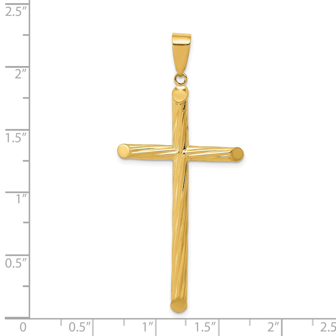 Lovely Rita's 14K Yellow Gold Classic Fancy Textured Latin Cross Pendant