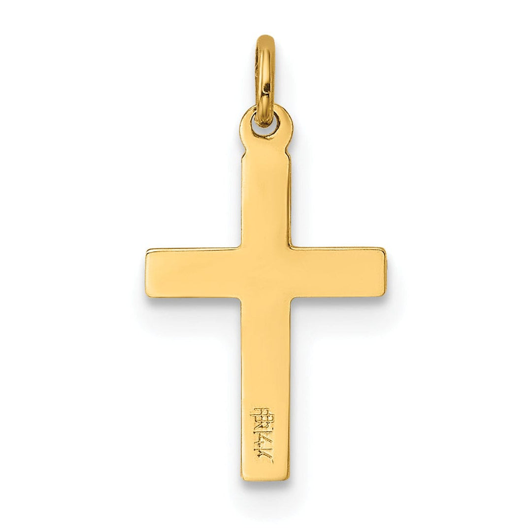 Lovely Rita's 14K Yellow Gold Classic Floral Latin Cross Pendant