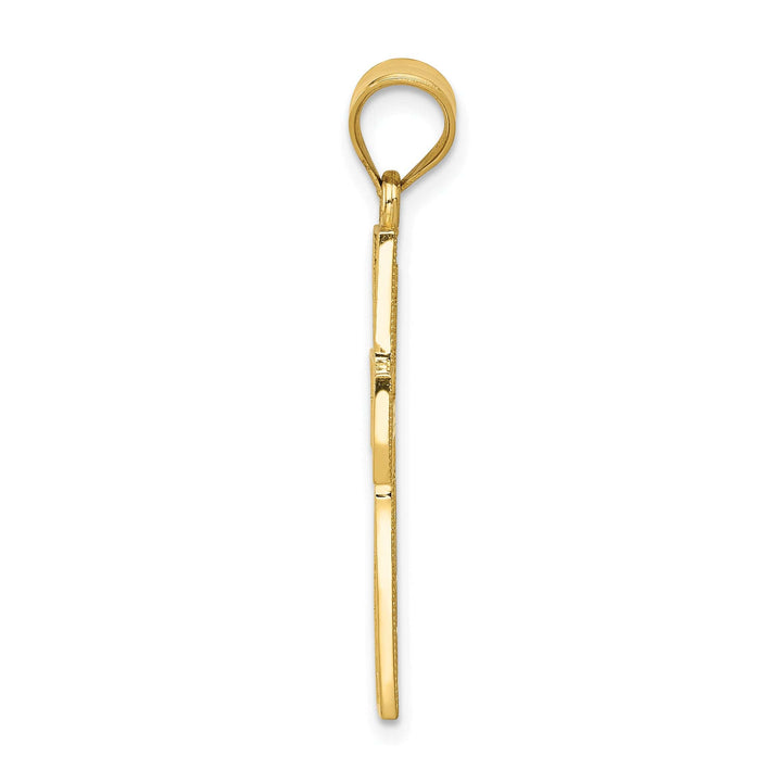Lovely Rita's 14K Yellow Gold Classic Greek Key Filigree Latin Cross Pendant