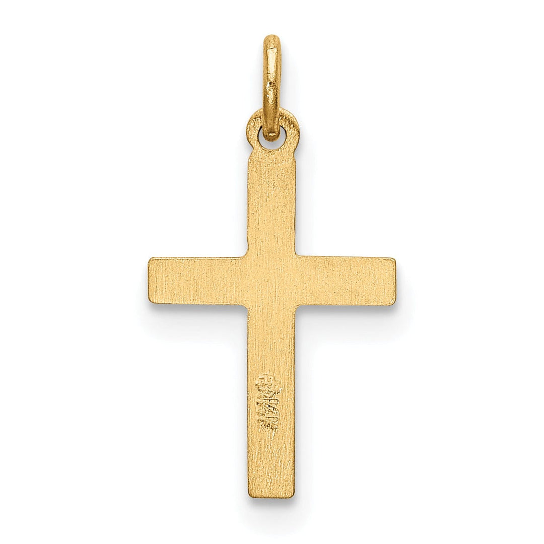 Lovely Rita's 14K Yellow Gold Classic Heart Latin Cross Pendant