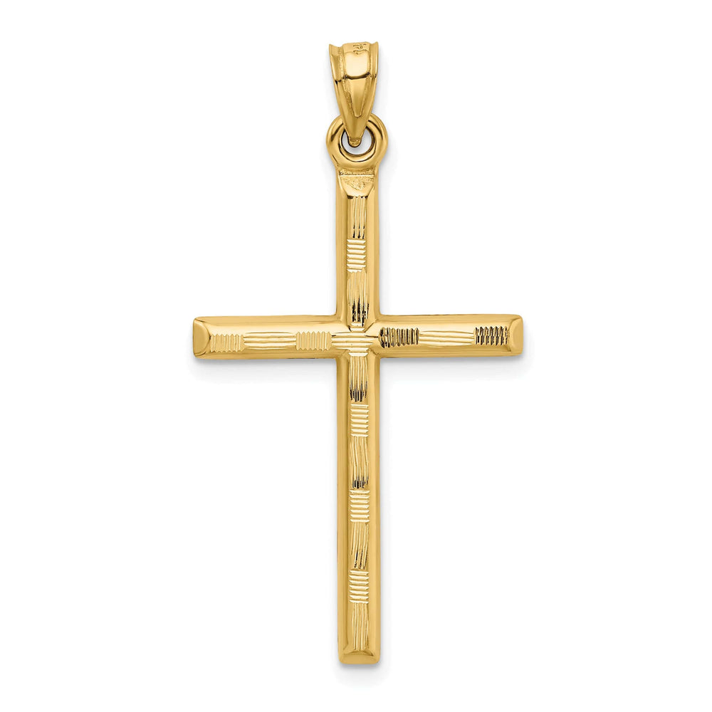 Lovely Rita's 14K Yellow Gold Classic Hollow D.C Latin Cross Pendant