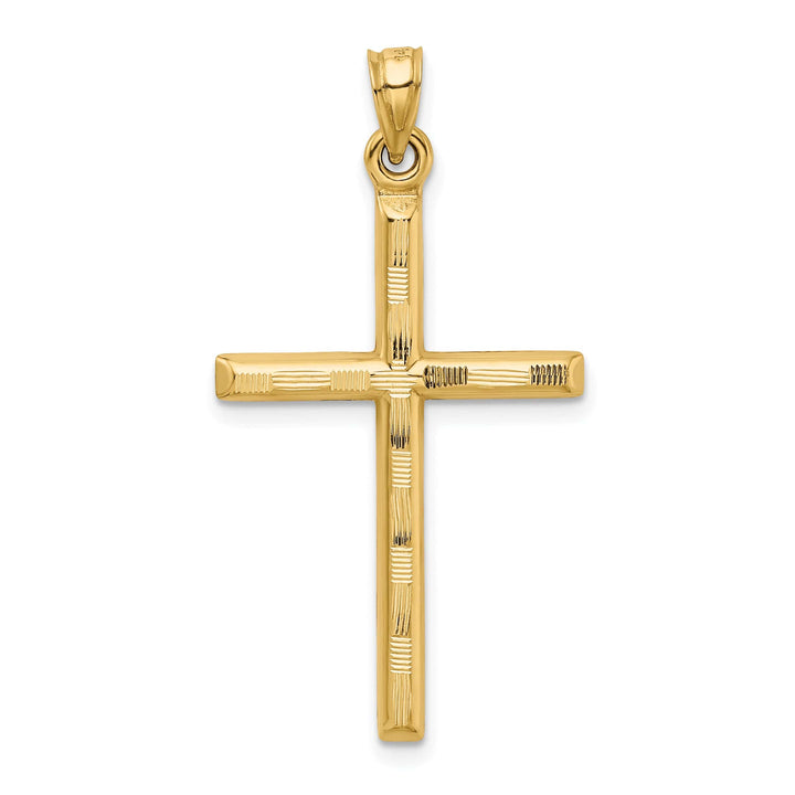 Lovely Rita's 14K Yellow Gold Classic Hollow D.C Latin Cross Pendant