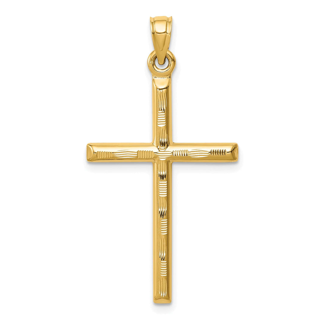 Lovely Rita's 14K Yellow Gold Classic Hollow D.C Latin Cross Pendant