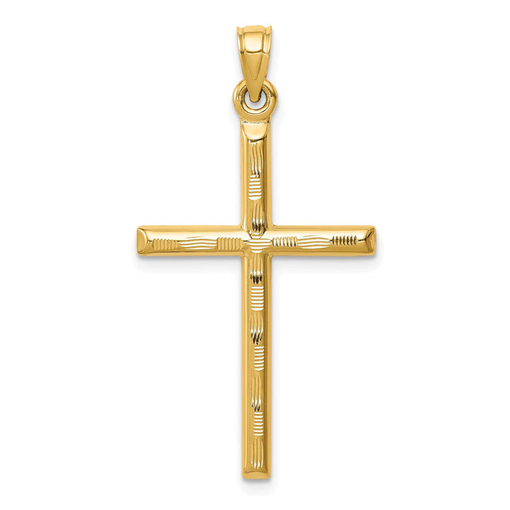 Lovely Rita's 14K Yellow Gold Classic Hollow D.C Latin Cross Pendant