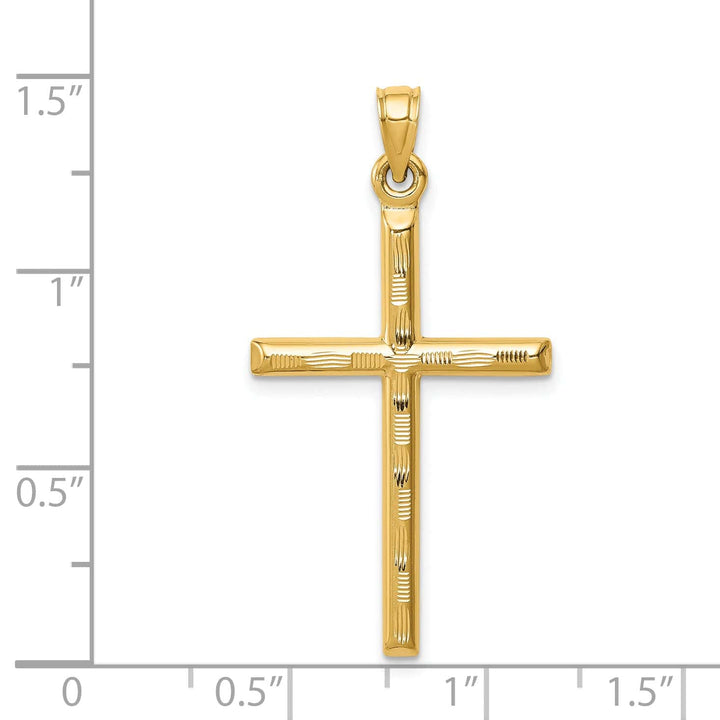 Lovely Rita's 14K Yellow Gold Classic Hollow D.C Latin Cross Pendant