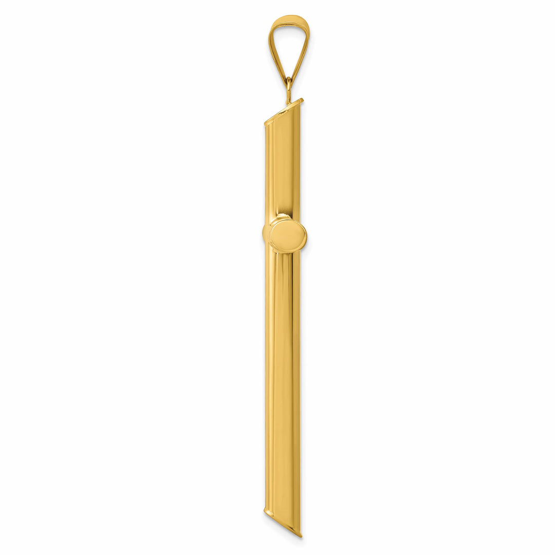 Lovely Rita's 14K Yellow Gold Classic Large 3-D Polished Hollow Latin Cross Pendant