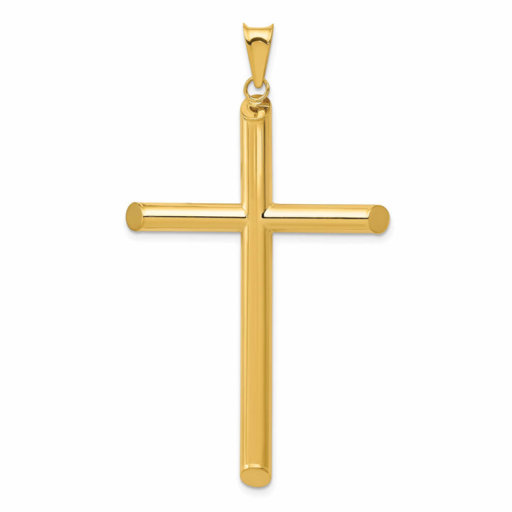 Lovely Rita's 14K Yellow Gold Classic Large 3-D Polished Hollow Latin Cross Pendant