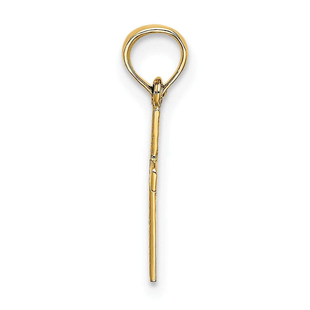 Lovely Rita's 14K Yellow Gold Classic Mini Heart Design Latin Cross Pendant