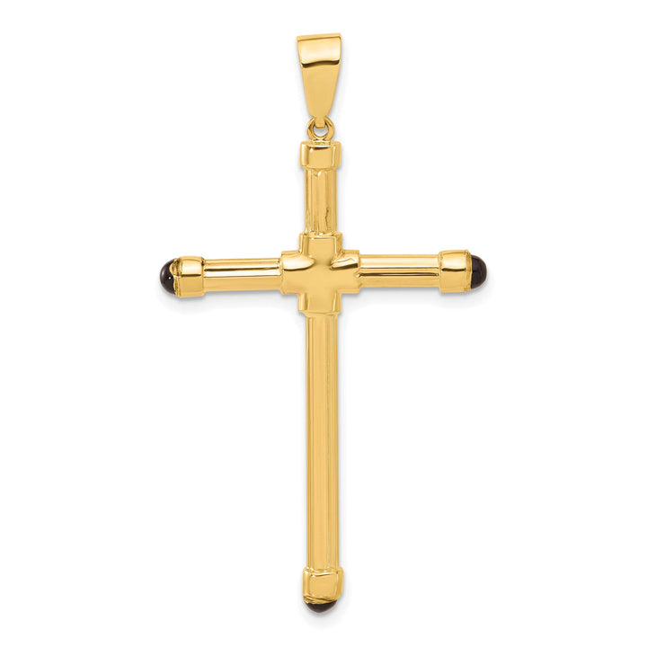 Lovely Rita's 14K Yellow Gold Classic Polished Black Onyx Latin Cross Pendant