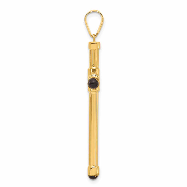 Lovely Rita's 14K Yellow Gold Classic Polished Black Onyx Latin Cross Pendant