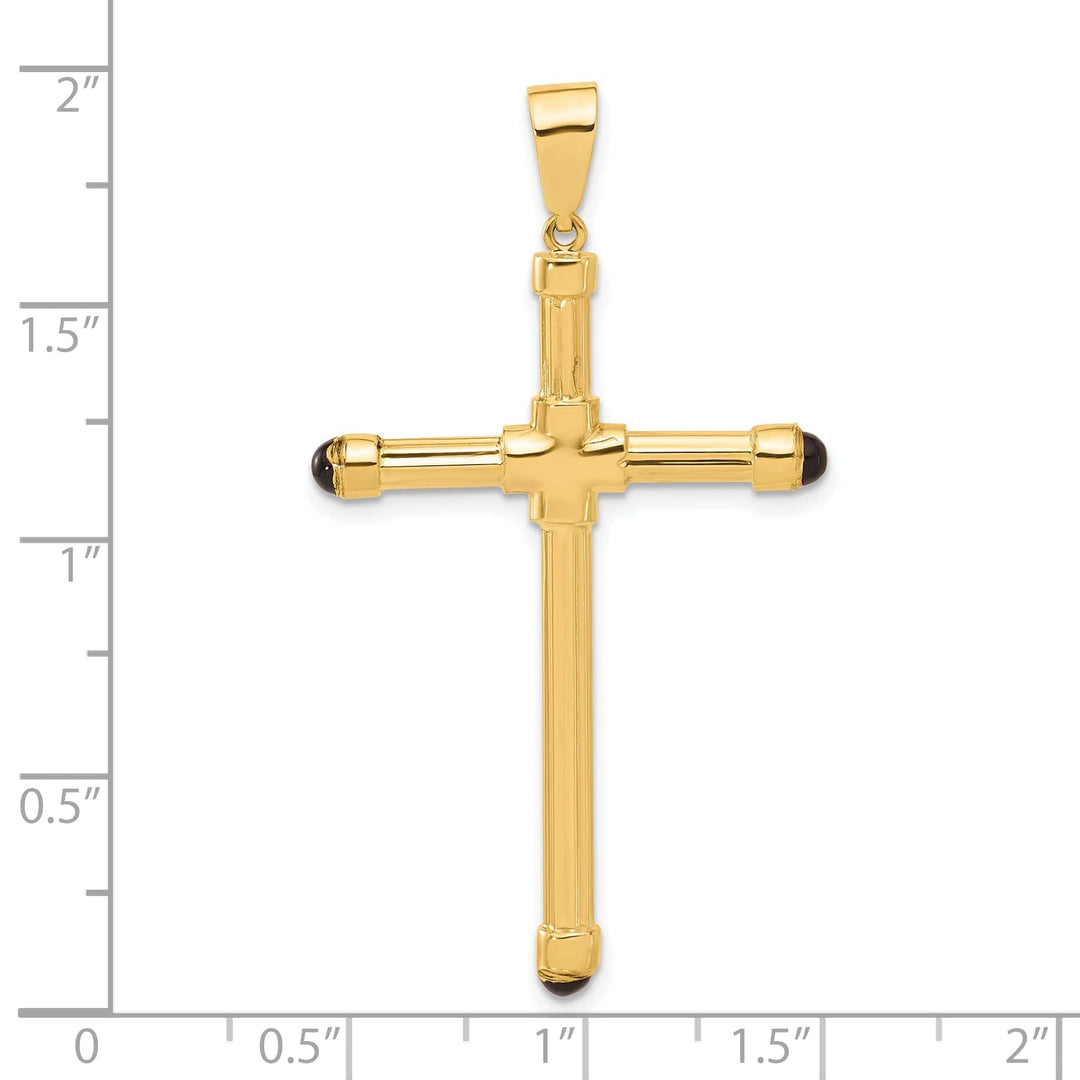 Lovely Rita's 14K Yellow Gold Classic Polished Black Onyx Latin Cross Pendant