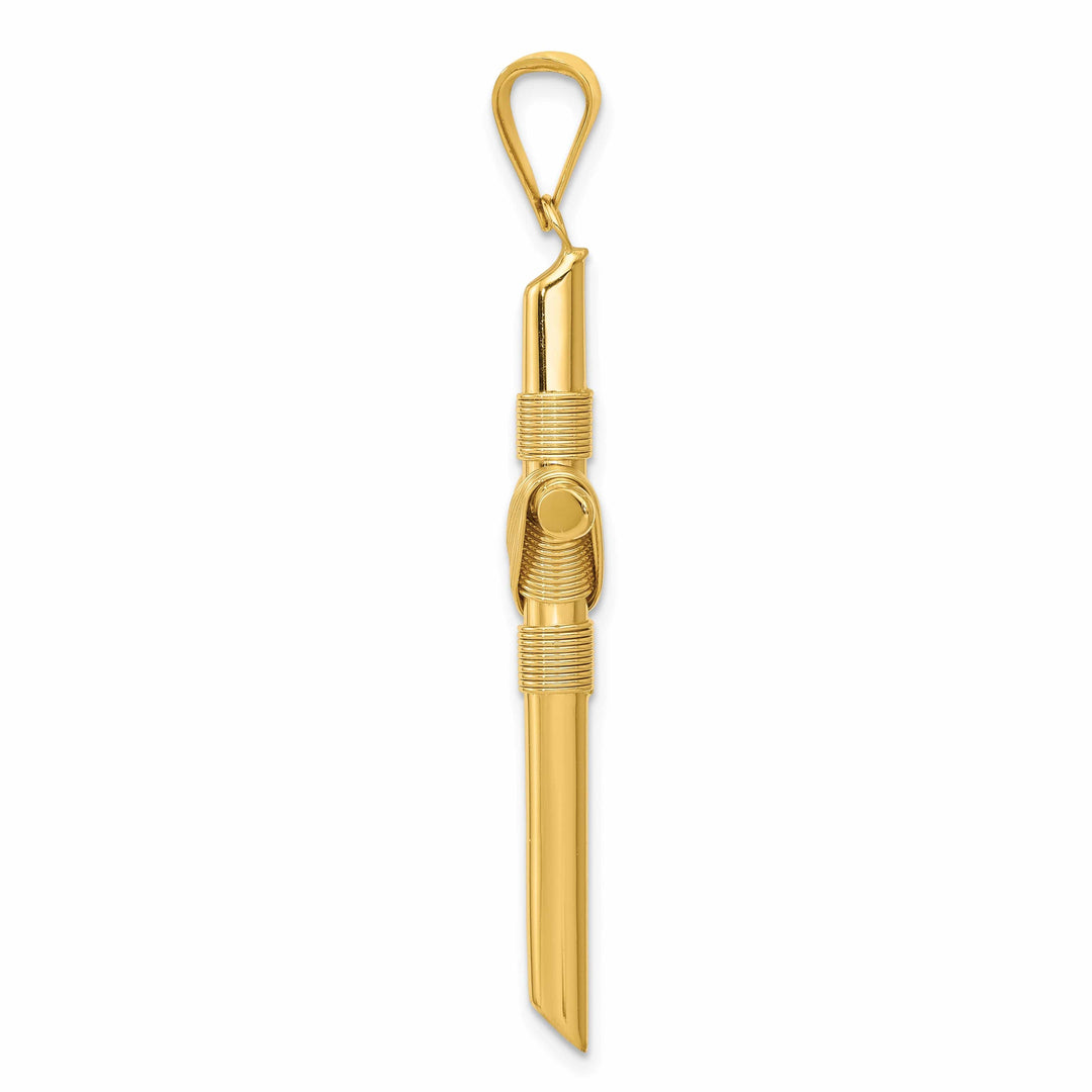 Lovely Rita's 14K Yellow Gold Classic Polished Center Wrap Tube Latin Cross