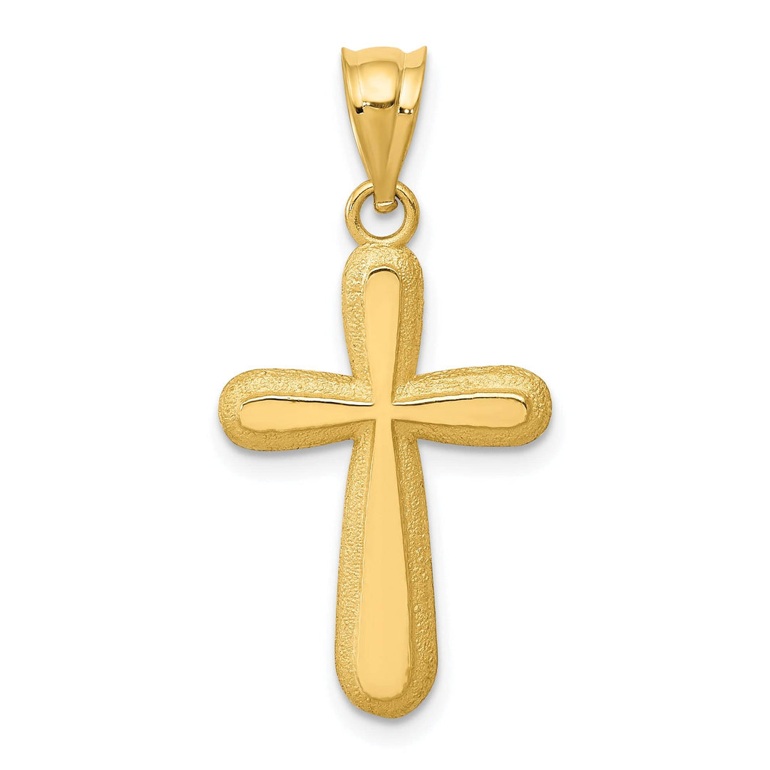 Lovely Rita's 14K Yellow Gold Classic Polished Detailed Latin Cross Pendant