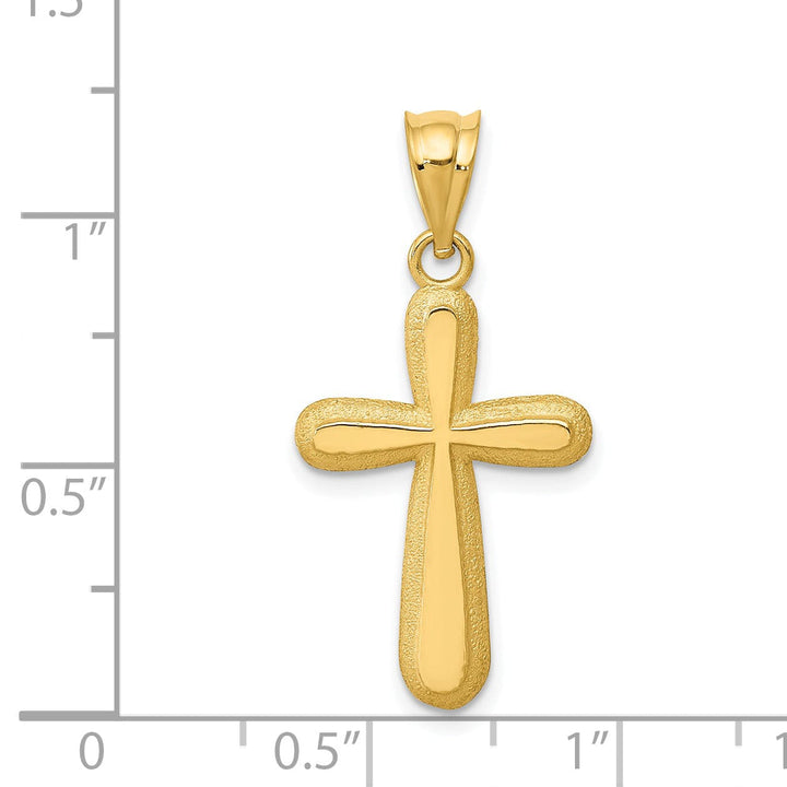 Lovely Rita's 14K Yellow Gold Classic Polished Detailed Latin Cross Pendant