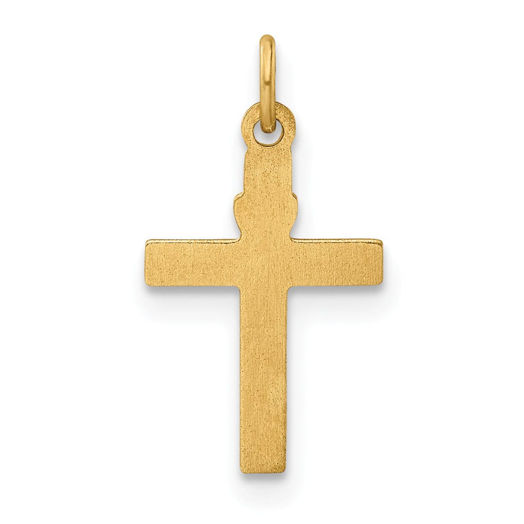 Lovely Rita's 14K Yellow Gold Classic Polished Heart Latin Cross Pendant