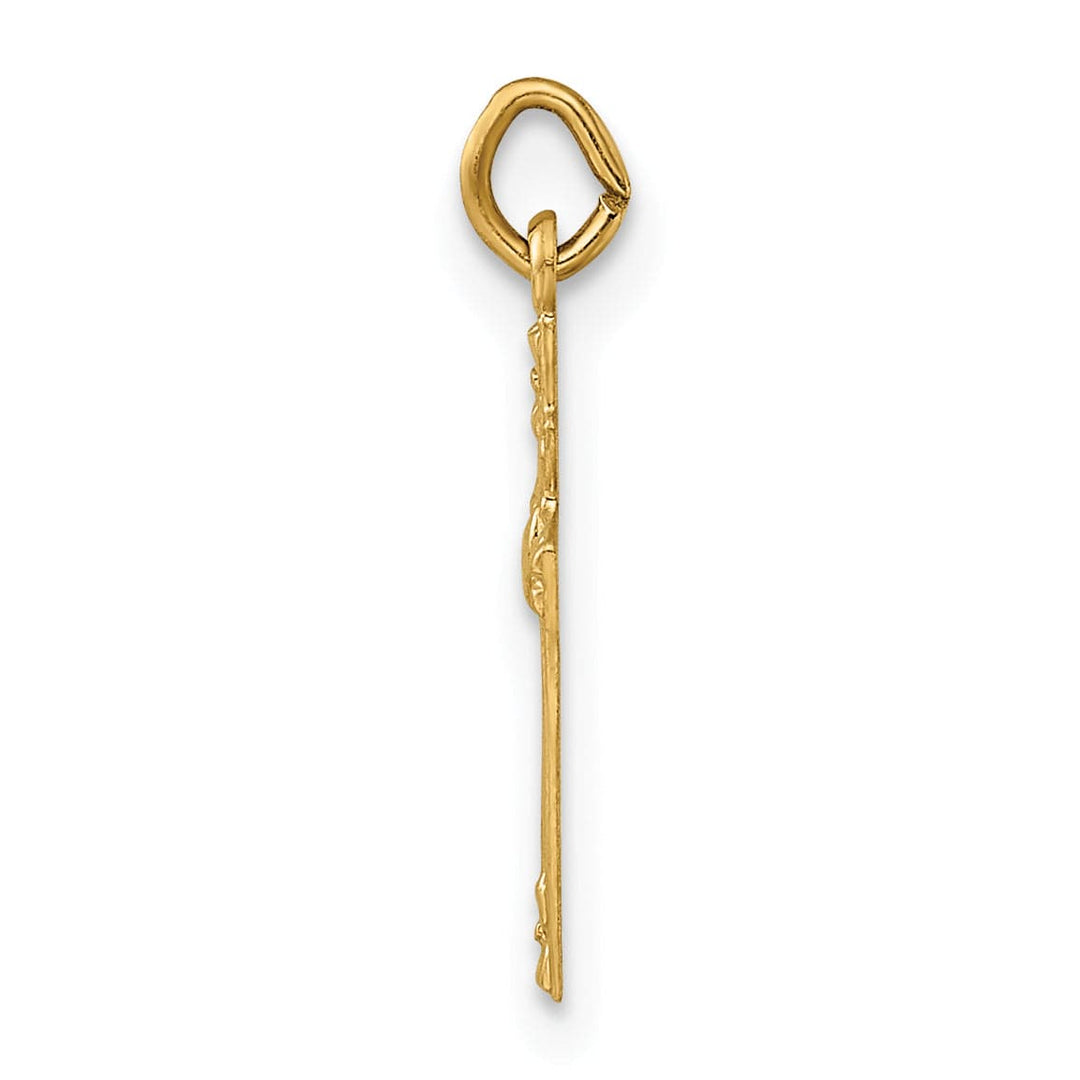 Lovely Rita's 14K Yellow Gold Classic Polished Heart Latin Cross Pendant