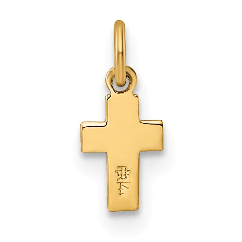 Lovely Rita's 14K Yellow Gold Classic Polished Solid Tiny Heart Latin Cross