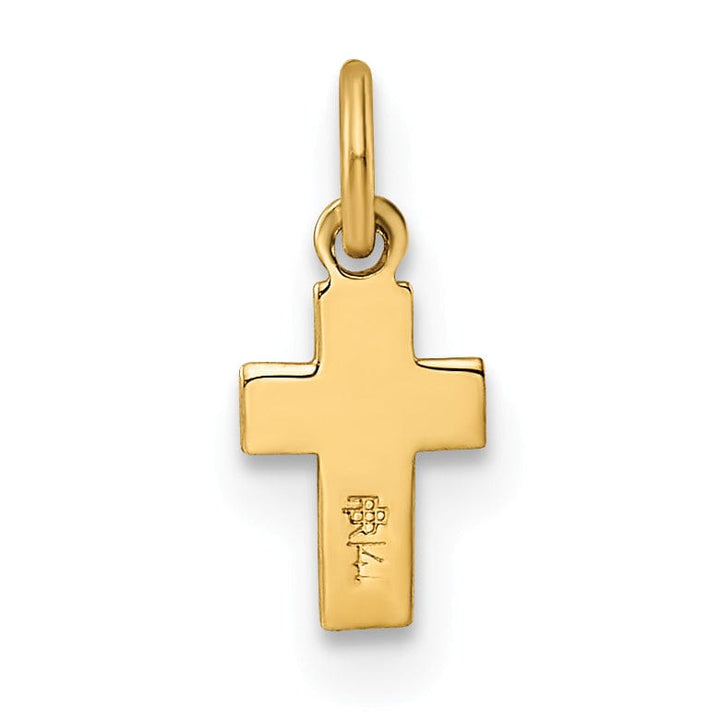 Lovely Rita's 14K Yellow Gold Classic Polished Solid Tiny Heart Latin Cross