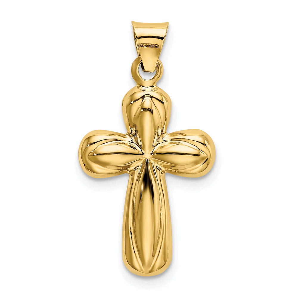 Lovely Rita's 14K Yellow Gold Classic Polished Stamping Design Latin Cross Pendant