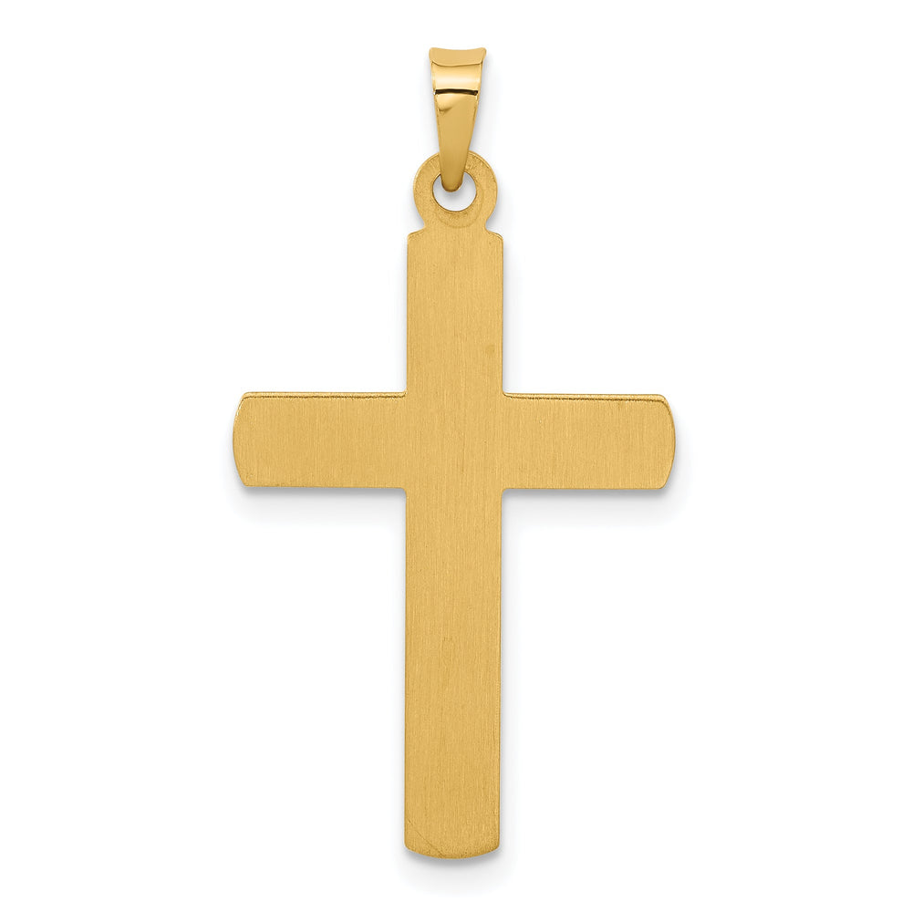 Lovely Rita's 14K Yellow Gold Classic Polished Textured Latin Cross Pendant