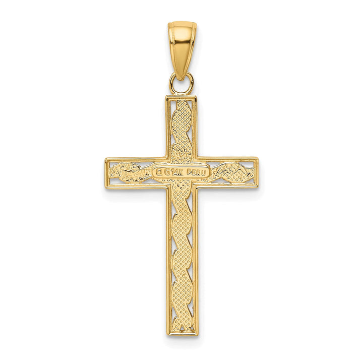 Lovely Rita's 14K Yellow Gold Classic Rope Latin Cross Pendant