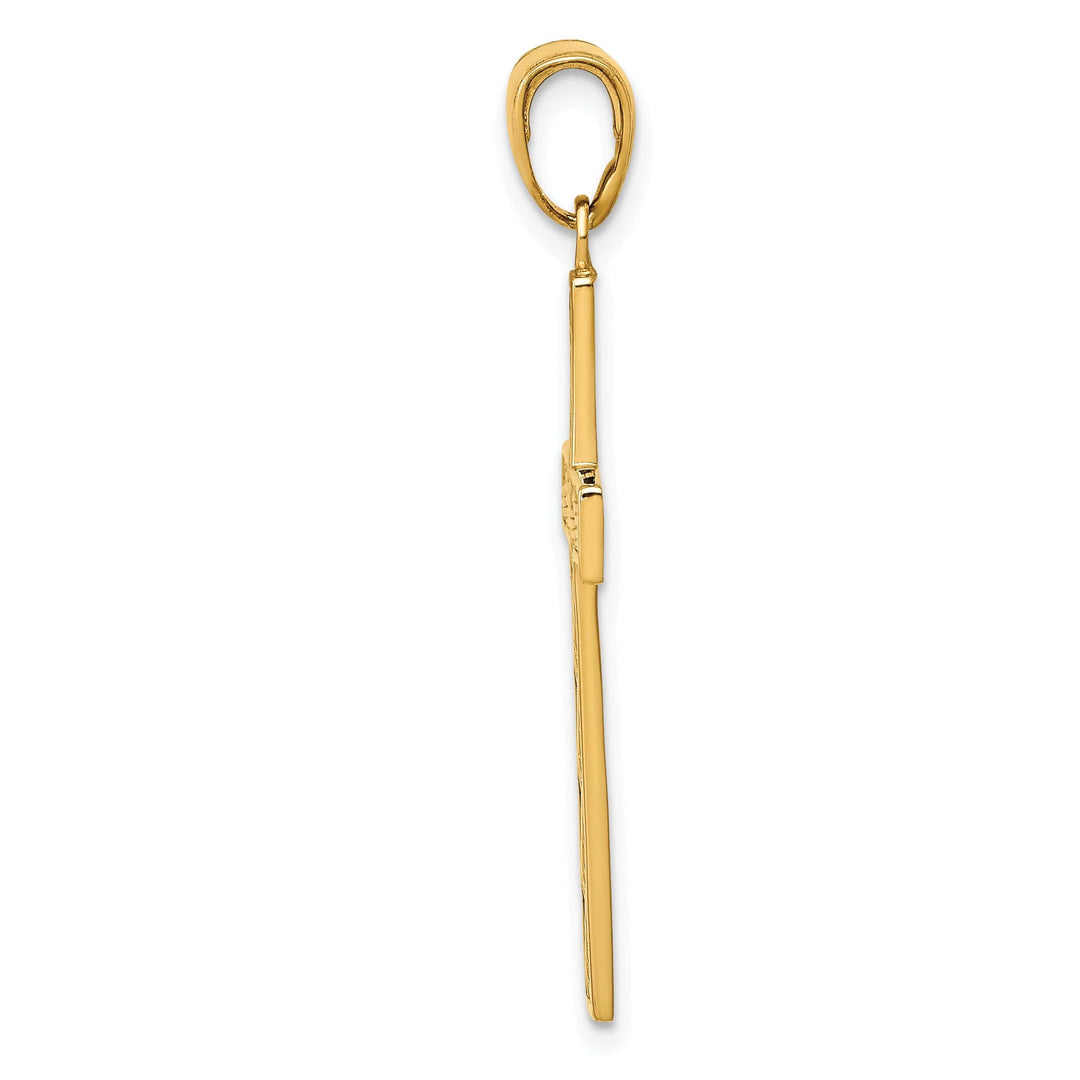 Lovely Rita's 14K Yellow Gold Classic Rope Latin Cross Pendant