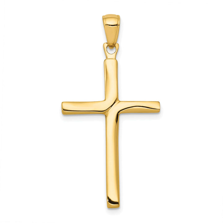 Lovely Rita's 14K Yellow Gold Classic Satin Finish Accent Stick Latin Cross Pendant