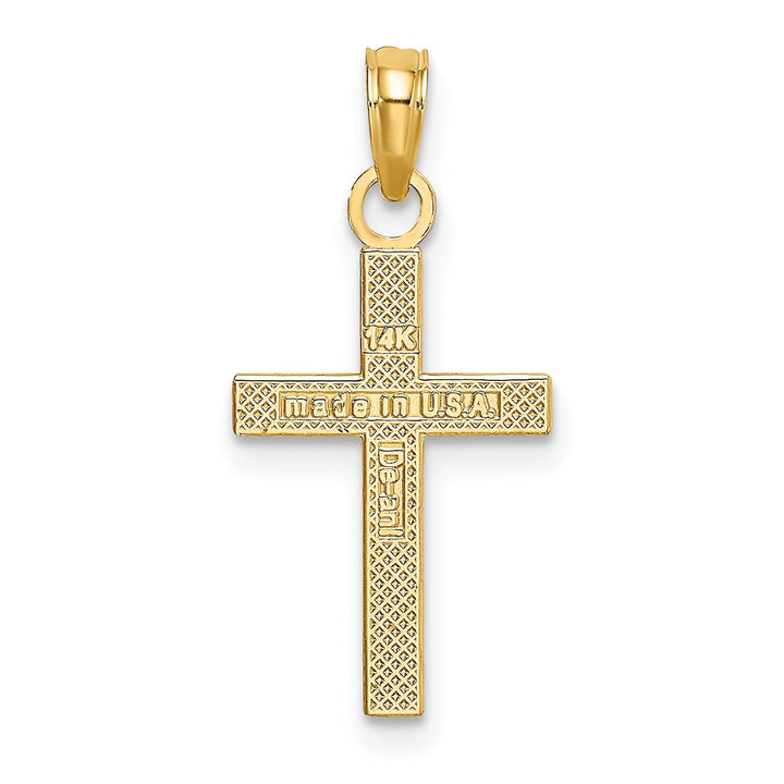 Lovely Rita's 14K Yellow Gold Classic Textured Center Block Latin Cross