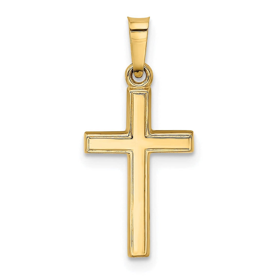 Lovely Rita's 14K Yellow Gold Classic Textured Heart Reversible Latin Cross