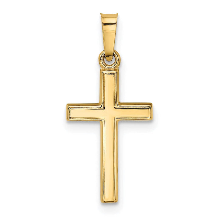 Lovely Rita's 14K Yellow Gold Classic Textured Heart Reversible Latin Cross