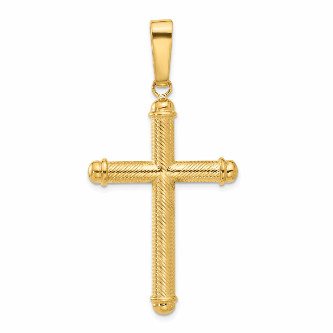 Lovely Rita's 14K Yellow Gold Classic & Textured Latin Cross Pendant