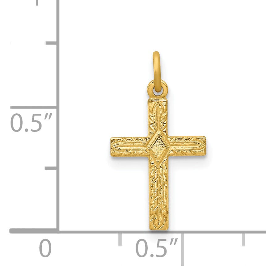 Lovely Rita's 14K Yellow Gold Contemporary Small Latin Cross Pendant
