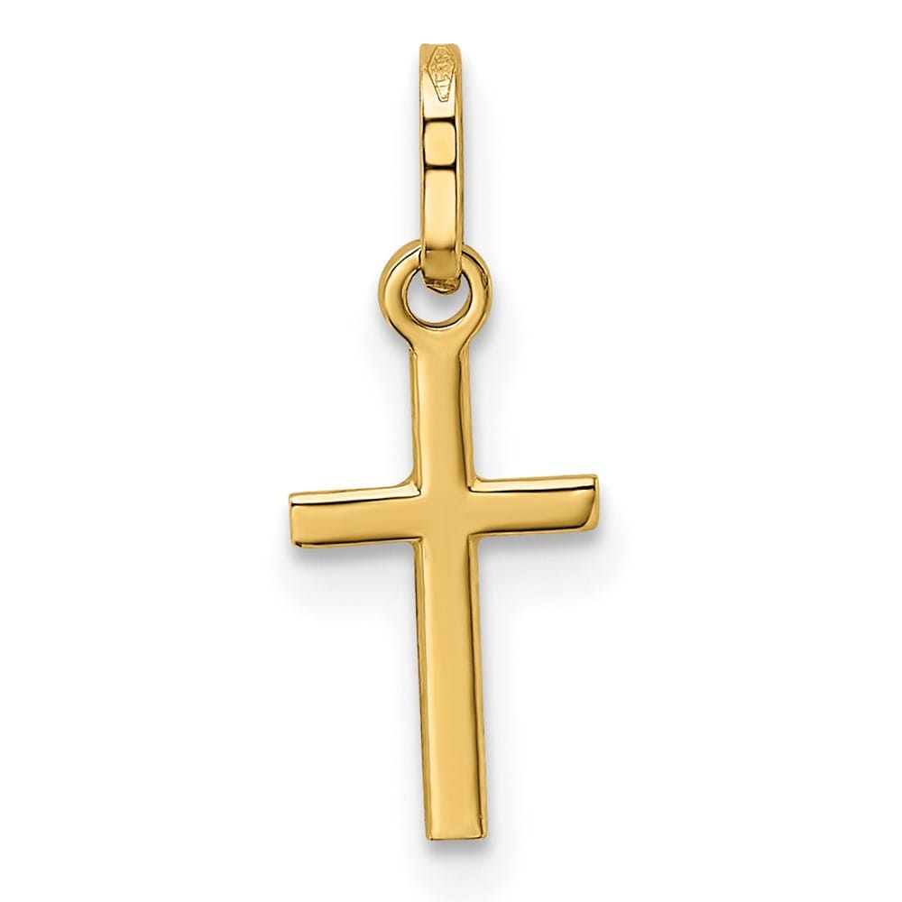 14K Yellow Gold Cross Charm Pendant, view 4 of 4