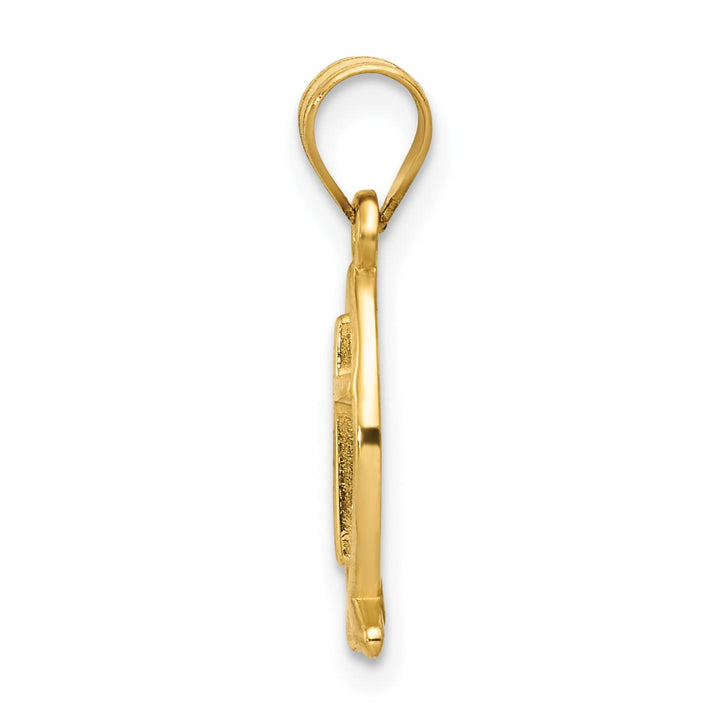 14K Yellow Gold Cross Ichthus Fish Charm