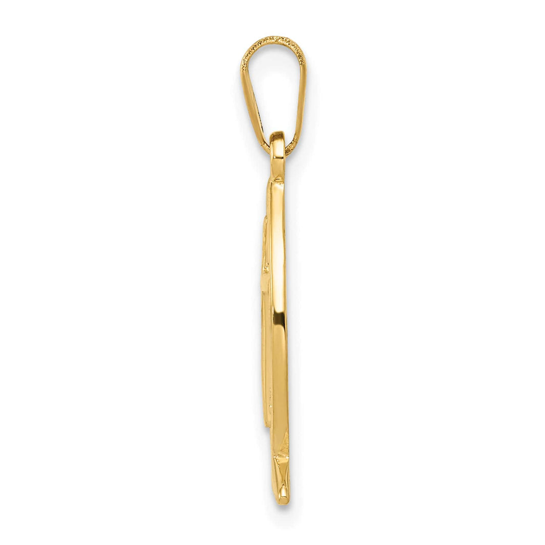14K Yellow Gold Cross Ichthus Fish Pendant