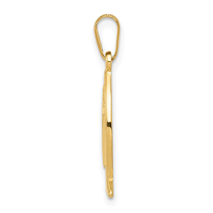 14K Yellow Gold Cross Ichthus Fish Pendant