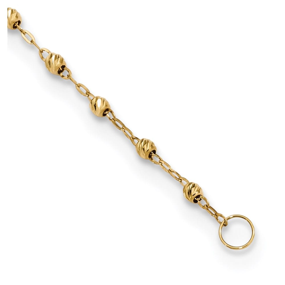 14K Yellow Gold Cross Miraculous Medal Beads Rosary 20 inch Necklace